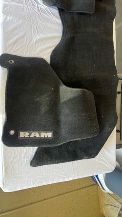 2010-2018 Ram Trucks Full Set of OEM Black Cloth Floor Mats, Crew Cab