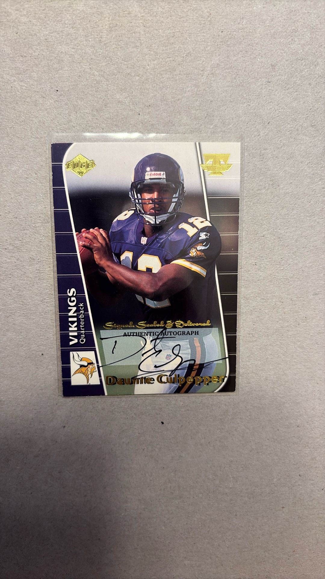 1999 Edge Triumph Preview DAUNTE CULPEPPER "rookie" card Auto -Minnesota Vikings
