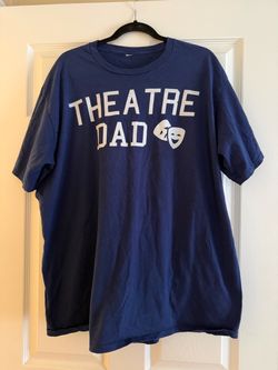 Theatre Dad Navy Blue and White Graphic Tee