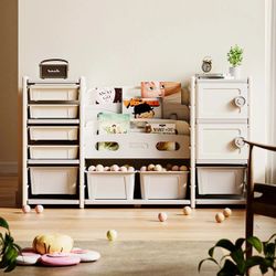 Kids Toy Storage Organizer 8 Storage Cabinet Removable Toy Bins