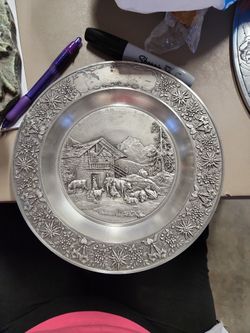 Zinn Becker 95% Pewter DECORATIVE PLATE
