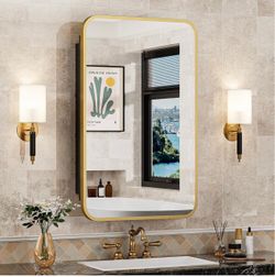 Gold medicine cabinet