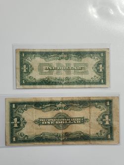 1923 Large One Dollar Note & 1928 Small One Dollar Note