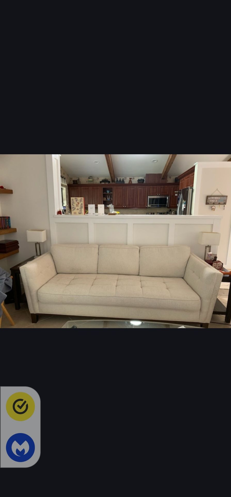 Off White Sofa 7 feet long