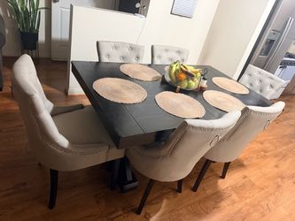 Solid Black wood dinning table