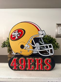 49ers helmet display sign