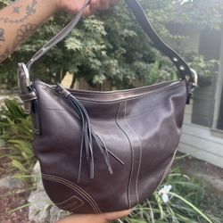 Dark Brown Coach hobo bag