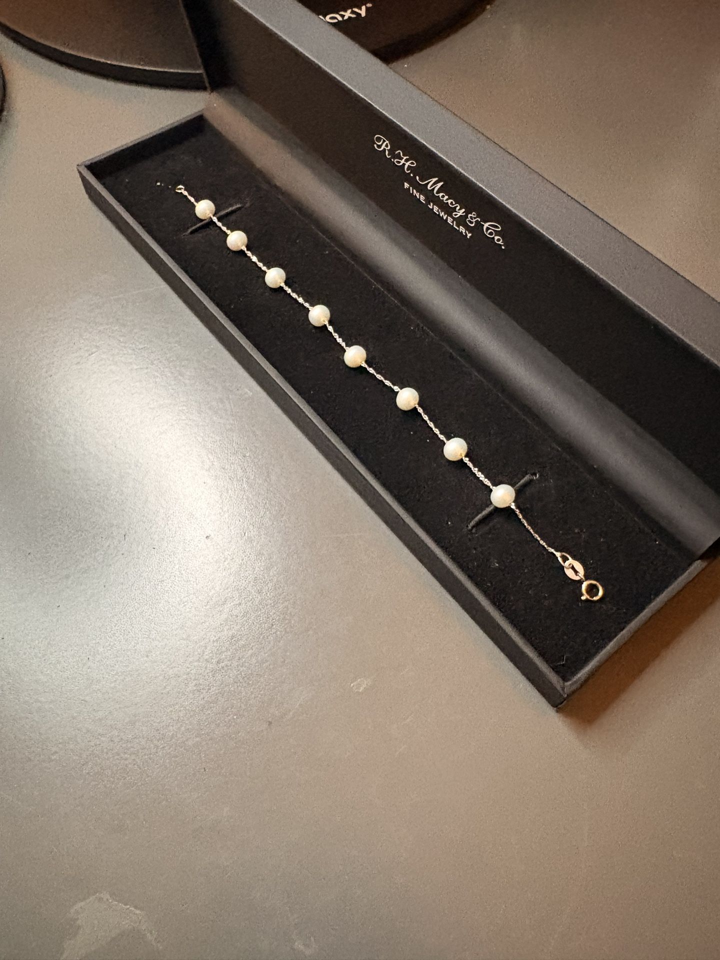 Real Pearl And White Gold Bracelet