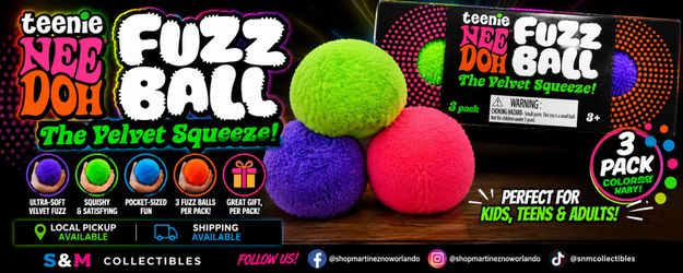 🟣 NEEDOH Teenie Tiny Fuzz Ball 3-Pack 🟢
