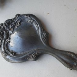 Antique Beveled Silver Plate Mirror