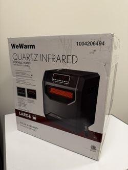 Electric 6 Element Infrared Space Heater Black Plastic, with remote