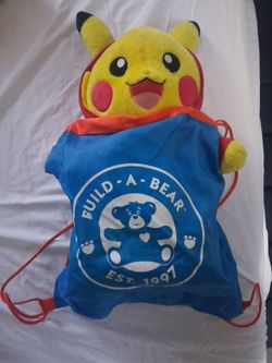 Build a Bear Pikachu with Backpack and Hoodie
