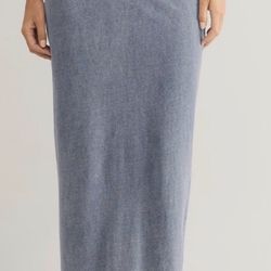 NWT Z Supply Cali Jersey Denim Midi Skirt Blue Size L