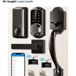 Veise VE06-H Smart Front Door Lock Set, App Control, Keyless Entry Deadbolt with Lever Handle, Elect
