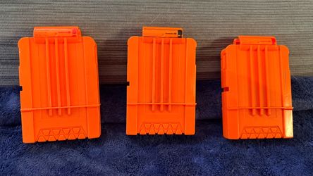 Three Nerf 6-Dart Magazines / Clips – Lot of 3 (Orange)