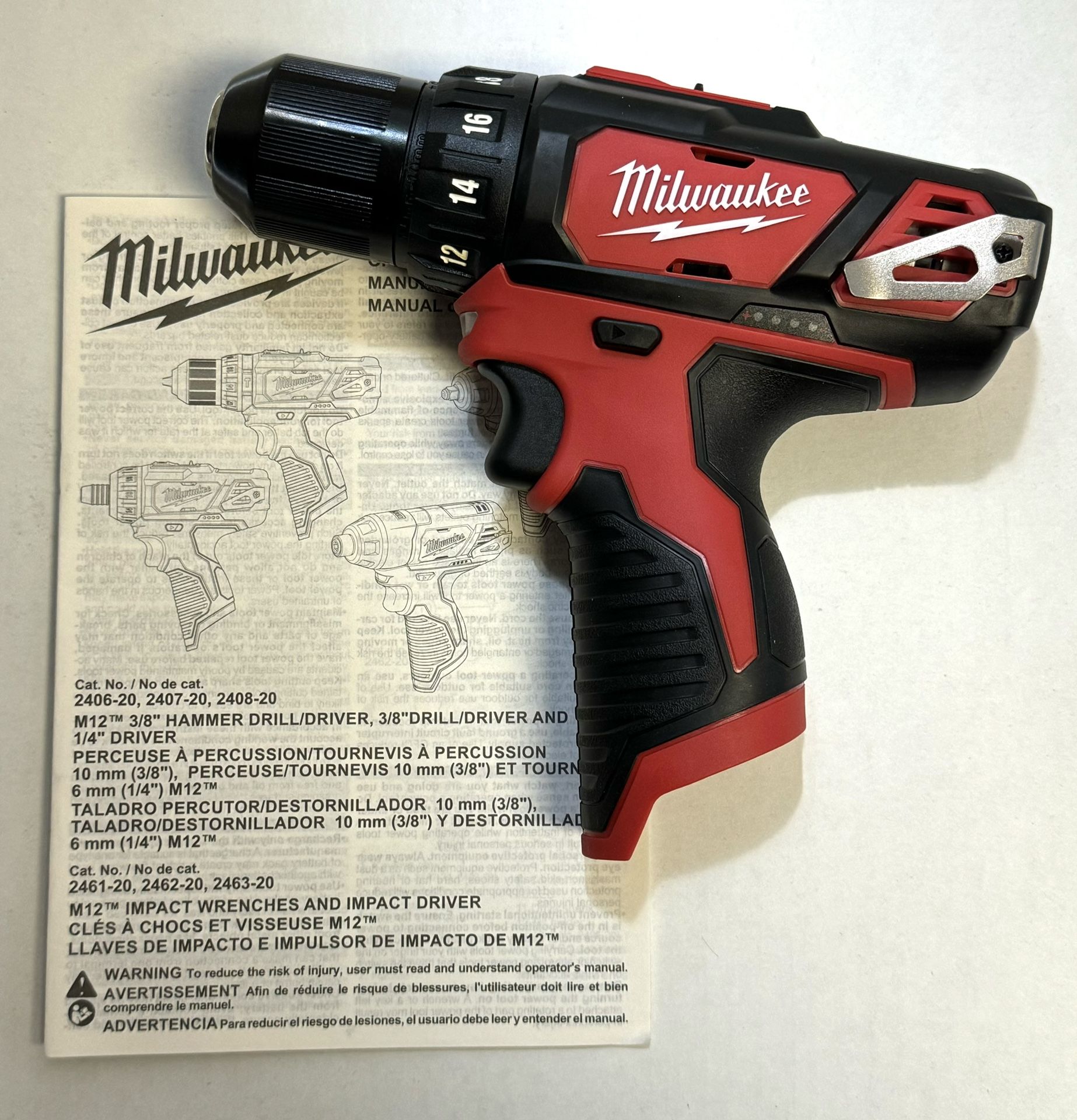 Milwaukee M12 3/8” Drill/Driver (Tool Only)