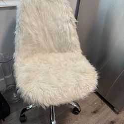 Faux Fur Swivel Task or Vanity Chair