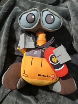 Disney Park Pixar WALL-E Plush holding a red and white Fire Extinguisher 12"