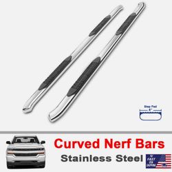For 2003-2009 Dodge Ram 2(contact info removed) Quad Cab 4" Curved Chrome Nerf Bars Step Board