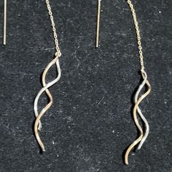 JCM 14K yellow And White Gold Treader Earrings 