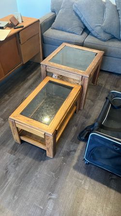 Glass Top End Table Coffee Table