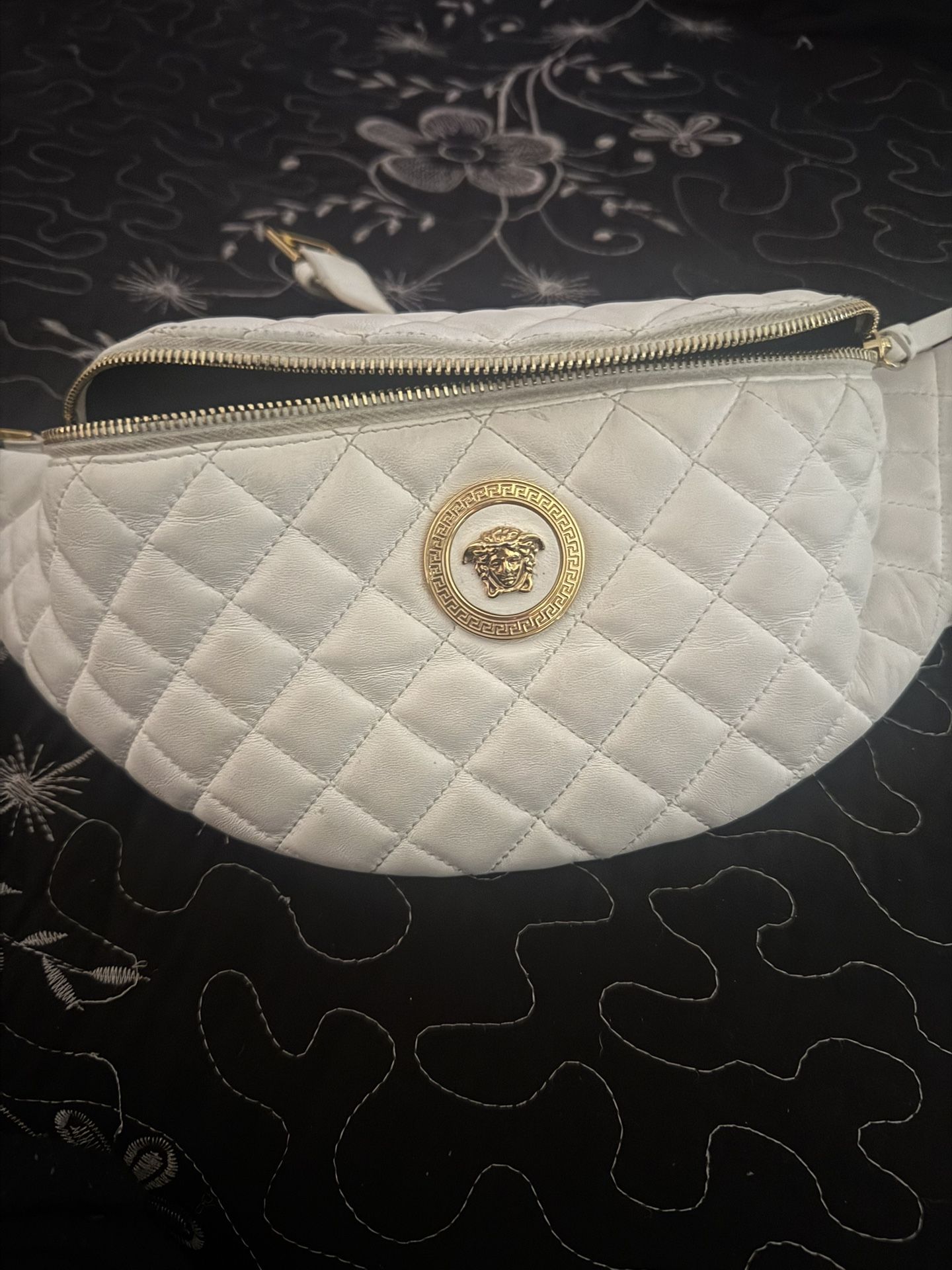 Versace Leather Quilted Waist  Bag