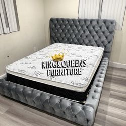 New Queen Bed Frame With Mattress 