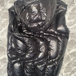Black Moncler Vest With Hoodie / Size S