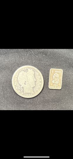 1899 Quarter dollar With A Gram Of George Washington For Scale And Not Included But Could Be