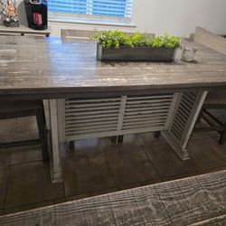 Stone PINE Solid Wood Dinning Table