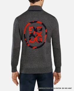 G/FORE G4MF21S20 Men’s Knit Zip Sweater Cardigan XL Gray Retail $350