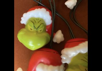 CHRISTMAS GRINCH BLOW MOLD LIGHTS AND ORNAMENT