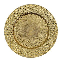 New Gold Plastic Peacock Charger Plates