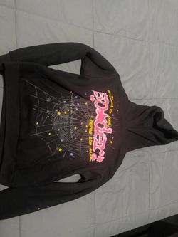 Sp5der hoodie black and pink send offers medium and large