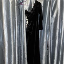 Black Elegant Suede Dress