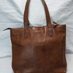 Lifetime Leather Full-Grain Tote / Shoulder Bag - Brown