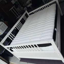 P PURLOVE Wood Full Size Daybed Multifunctional Sofa Bed Full Bed Frame for Kids/Adults Modern With Mattress 