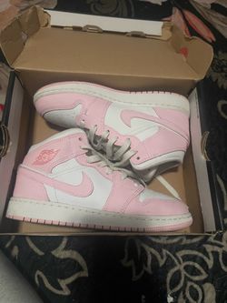 Jordan 1s mid pink foam fire red