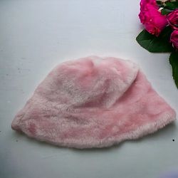 Fuzzy Pink Bucket Hat