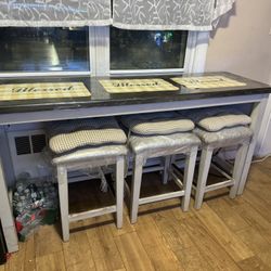 Breakfast Table And Two Stools 