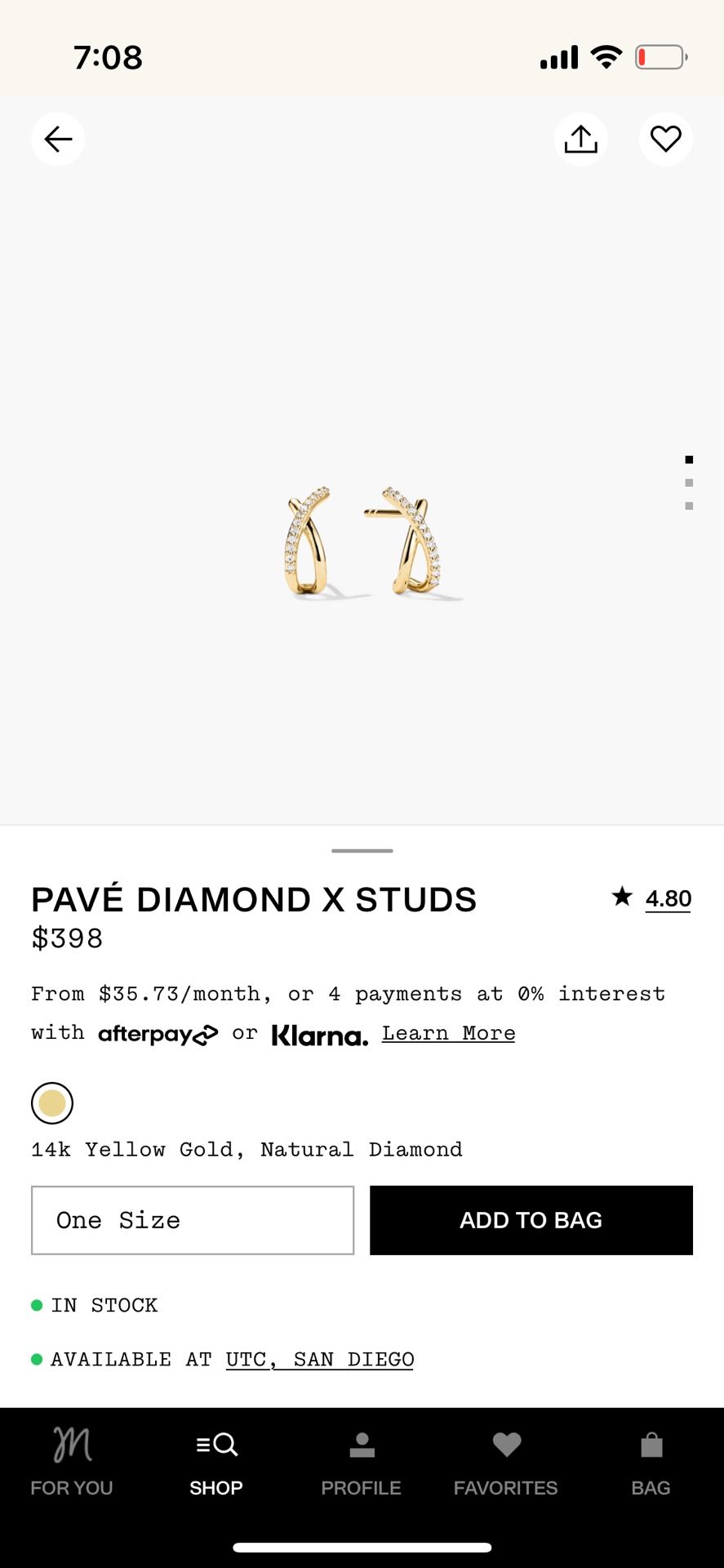 Mejuri Pave Diamond X Earrings