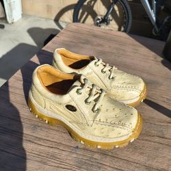 Kids White Diamond Size 5 Rodeo Shoes Genuine Ostrich Leather Sneakers NWOB