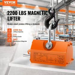 Magnetic Lifter, 2200lbs/1000kg Pulling Capacity, 2.5 Safety Factor, Neodymium & Steel, Lifting Magnet with Release, Permanent Lift Magnets, Heavy Dut