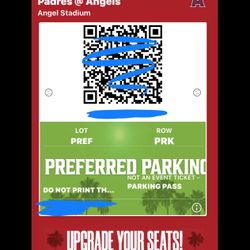 Angels Baseball v San Diego Padres Preferred Parking Ticket Saturday 4-18-26