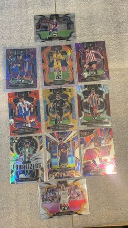 50-60 Soccer Cards Bulk Sale (Pitch Kings, Select La liga, Prizm Mosaic UEFA EURO, Revolution Premier League)