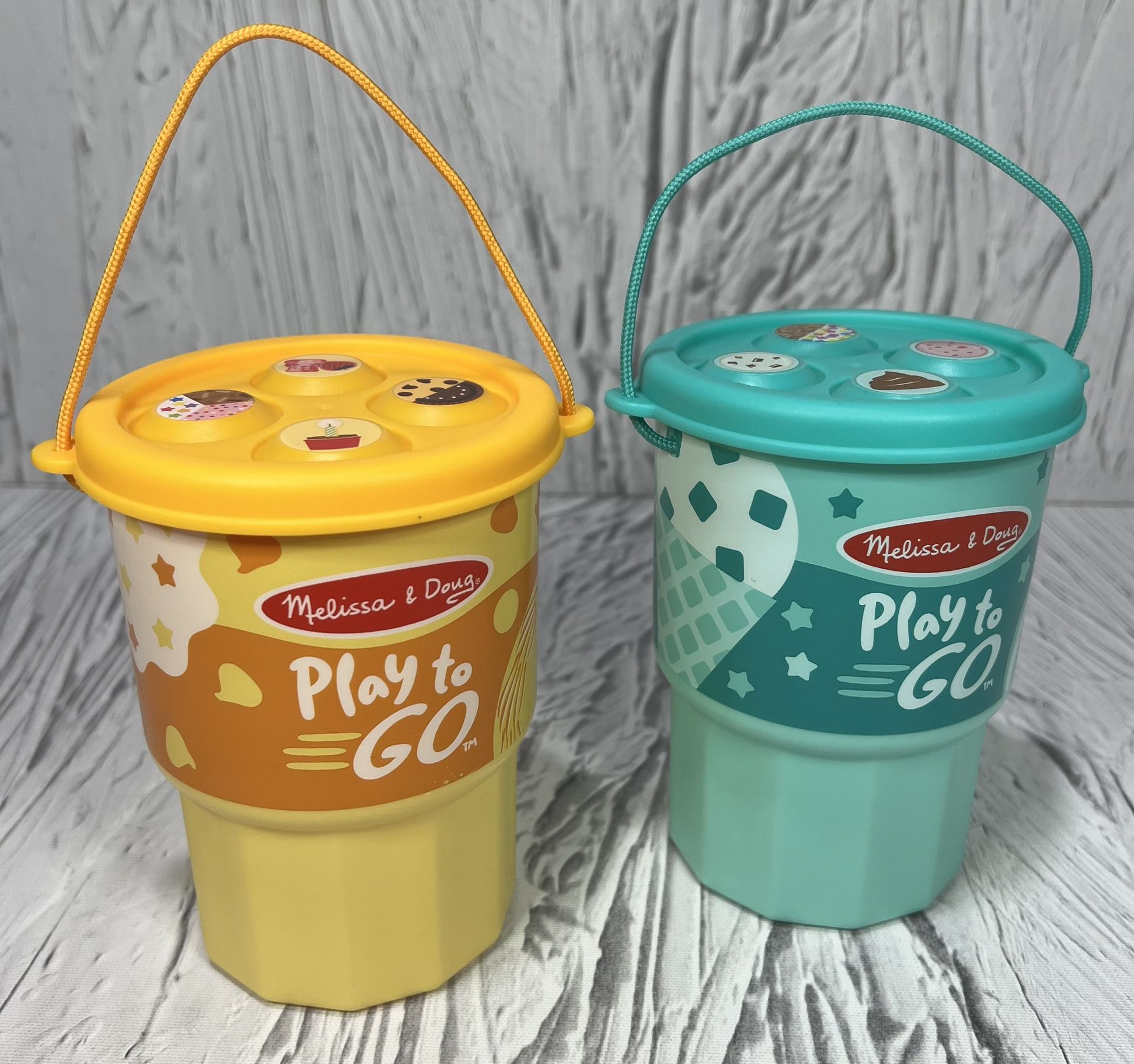2x Melissa & Doug Play To Go Ice Cream Play NO ACCESORIES JUST CUPS Pre Owned
