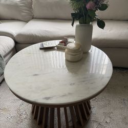 Round White Marble Coffee Table