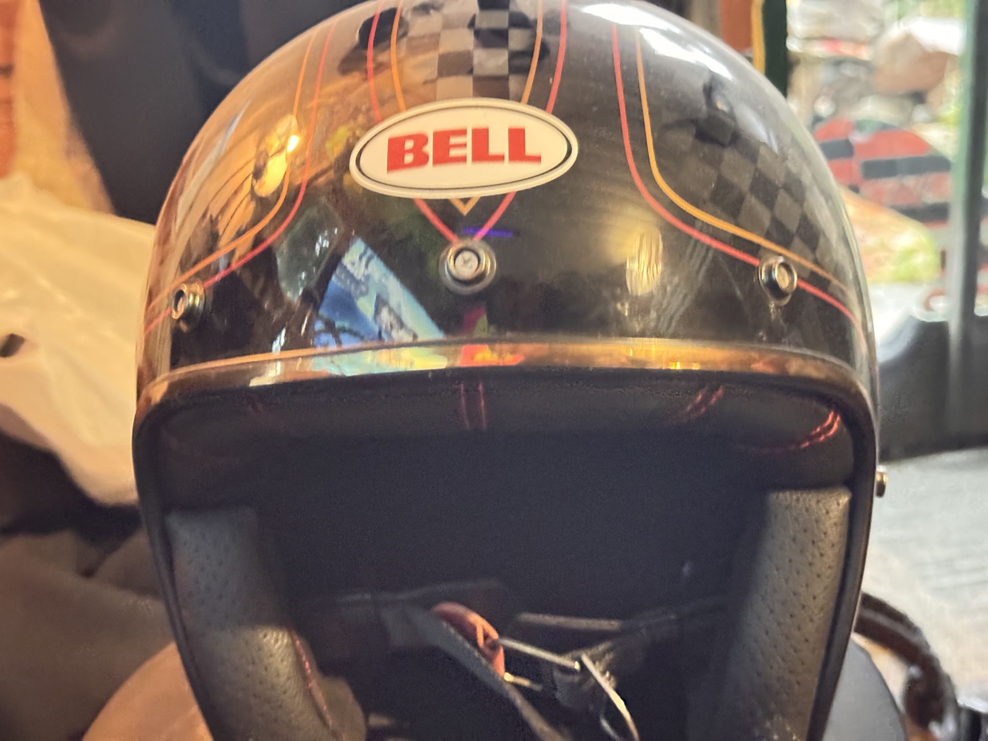 Collectors Bell Retro Motorcycle Helmet