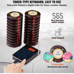 Restaurant Pager System, Wireless 500m Long Range Lineup Waiting Queue Signal, Guest Customer Calling Beepers with Vibration 