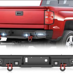 Rear Aftermarket Bumpers For Chevy 2500HD 2015-2019 Chevrolet Silverado & GMC Sierra 2(contact info removed) HD W/LED Lights | Yzona